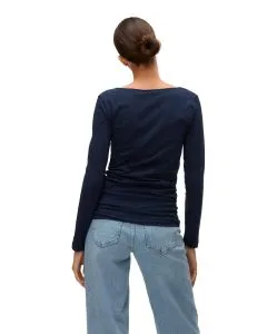 Vero Moda Damen Longshirt Maxi aus blauer Bio-Baumwolle