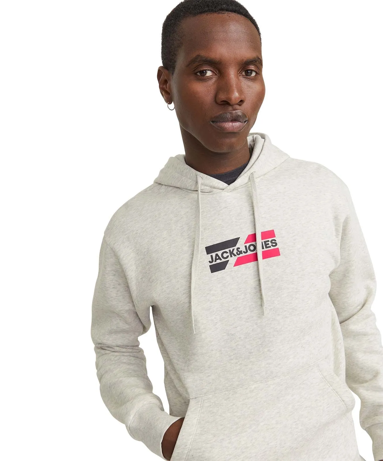 Herren Pullover Corp Graphic von Jack & Jones in White Melange