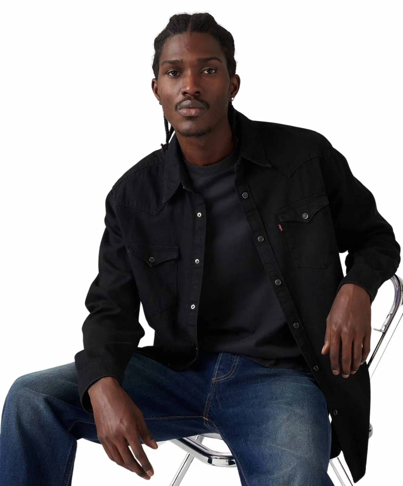 Herren Hemd Barstow Western von Levis in Black Denim