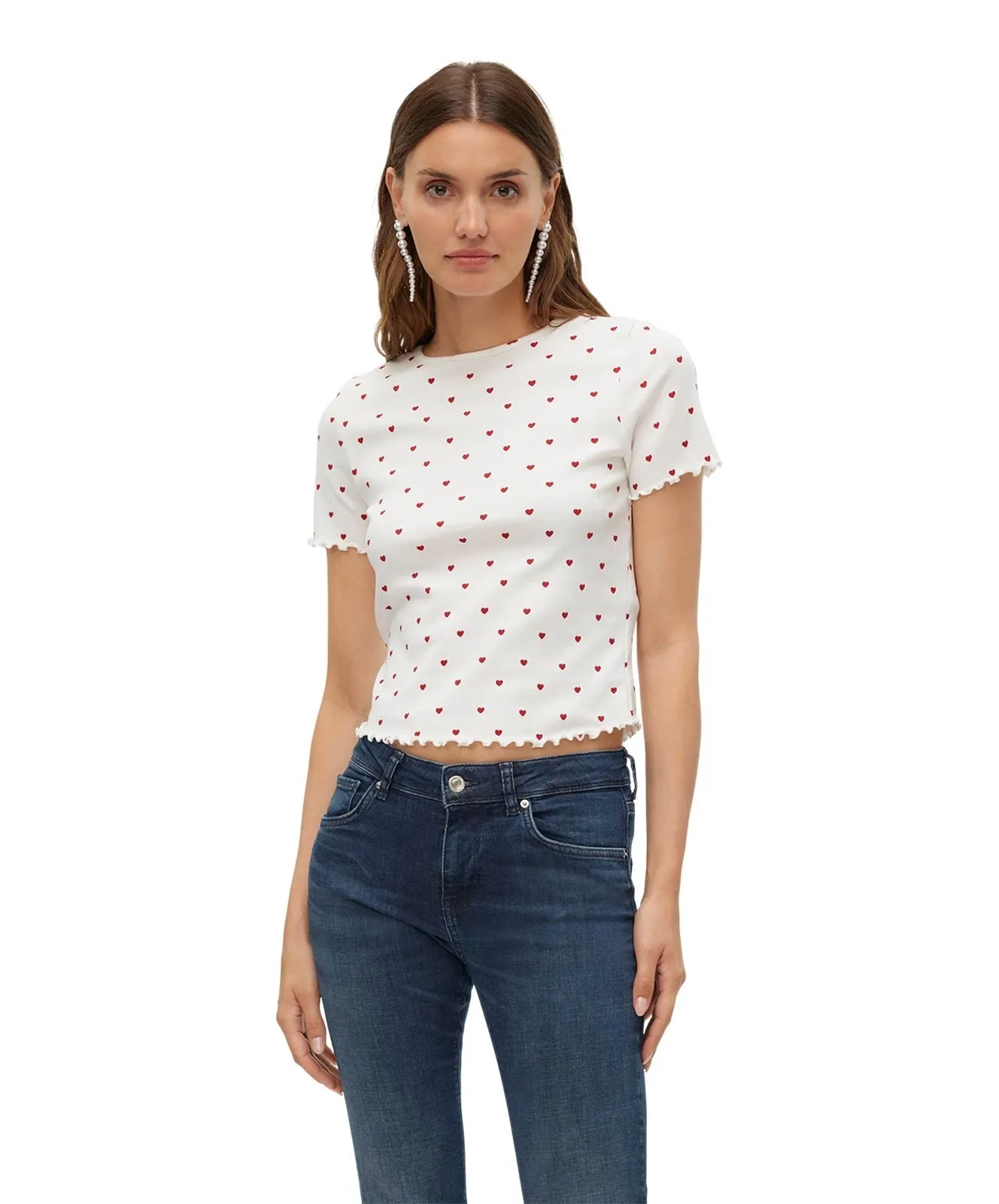 Damen Shirt Harry von Vero Moda in Snow White Hearts