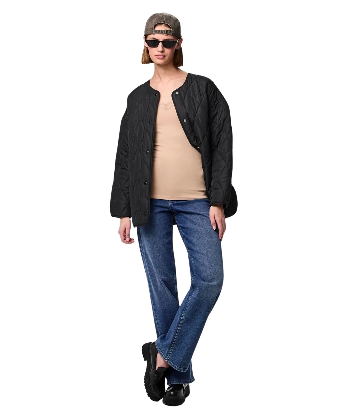 Damen Shirt Barbera Lace von Pieces in Warm Taupe