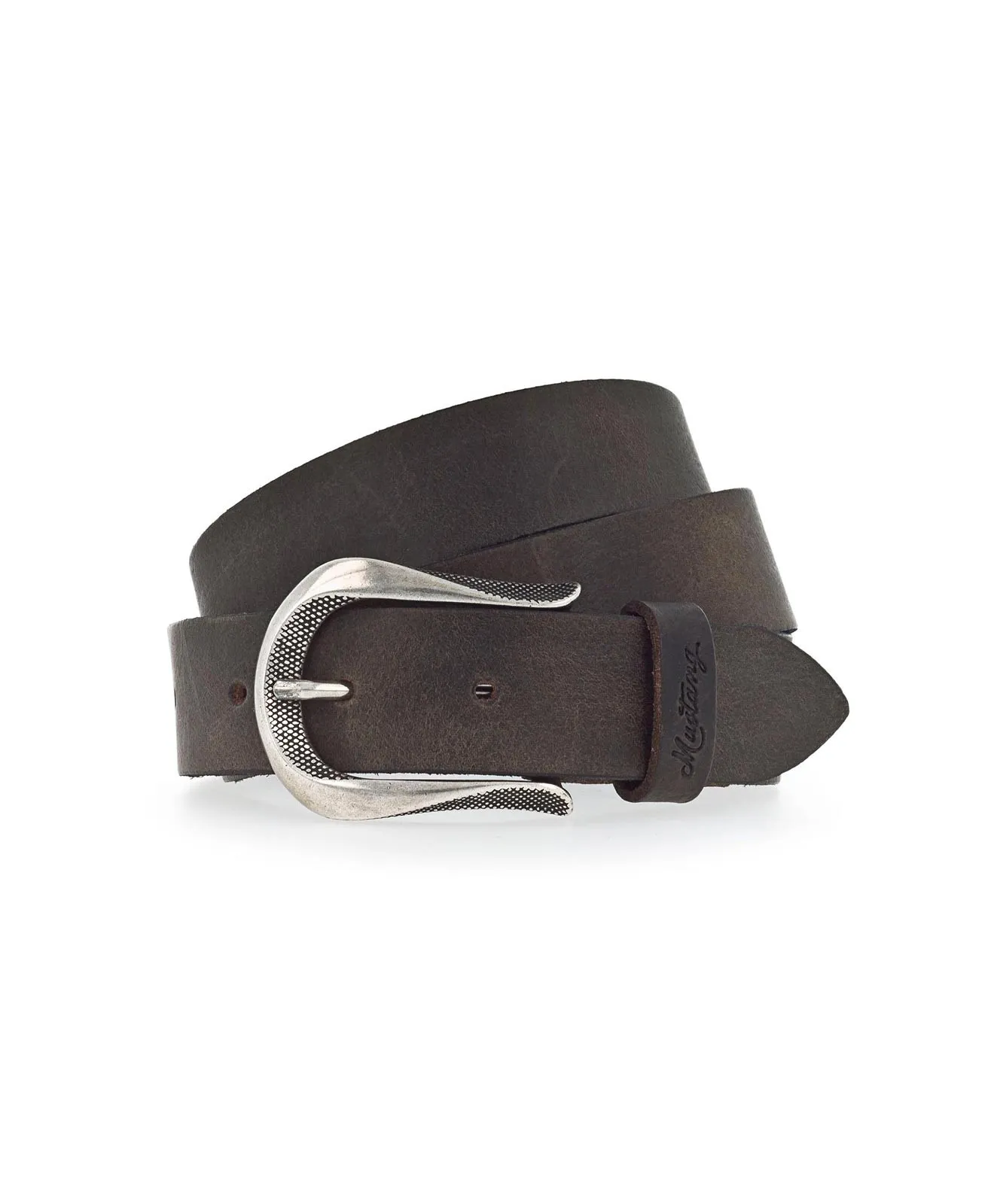 Damen Gürtel 30 mm Ledergürtel mit Schließe von Mustang in Dunkelbraun