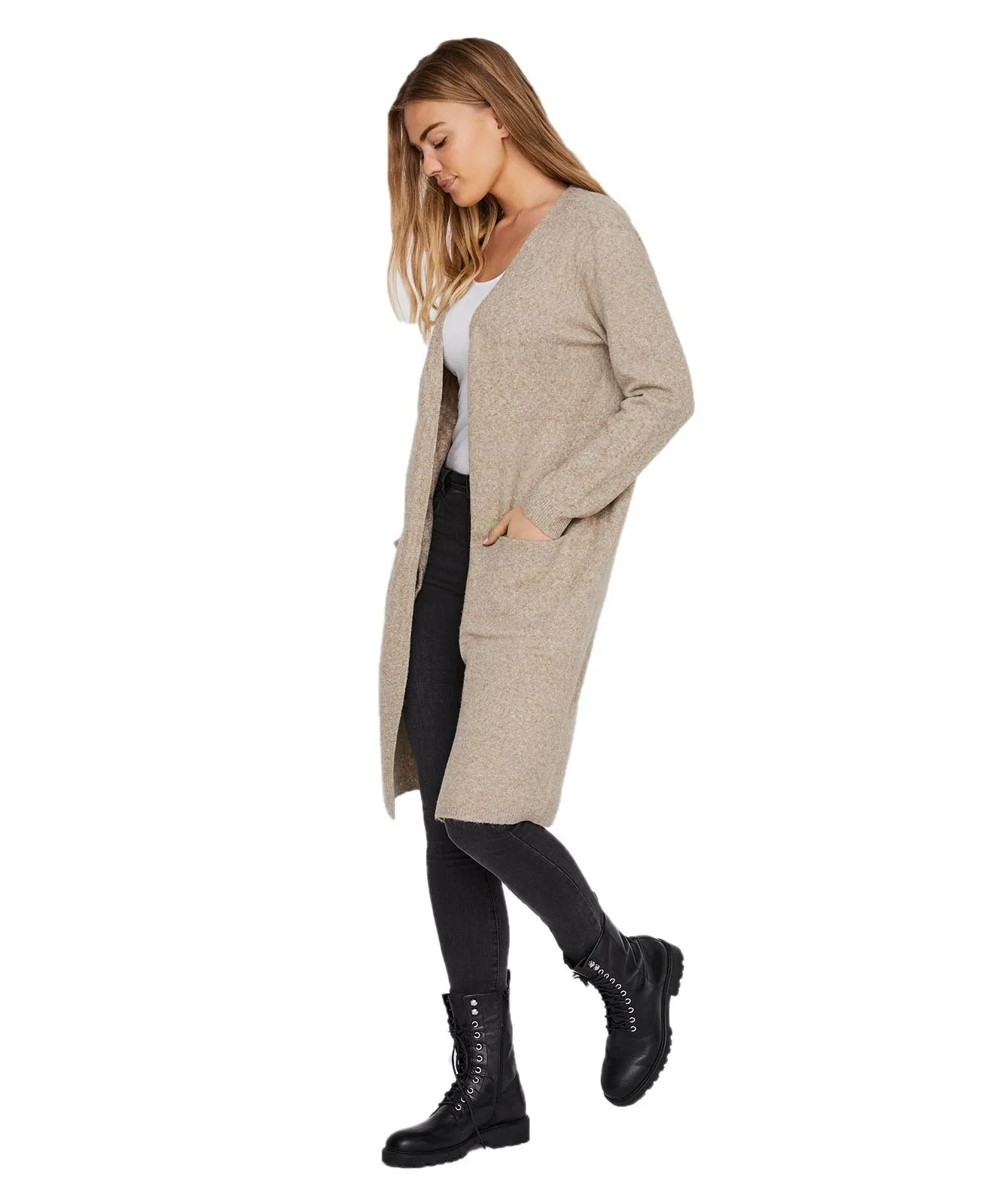 Damen Jacke Long Cardigan Doffy von Vero Moda in Sepia Tint