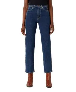 Wrangler Wild West Jeans mit hohem Bund in Stonewash