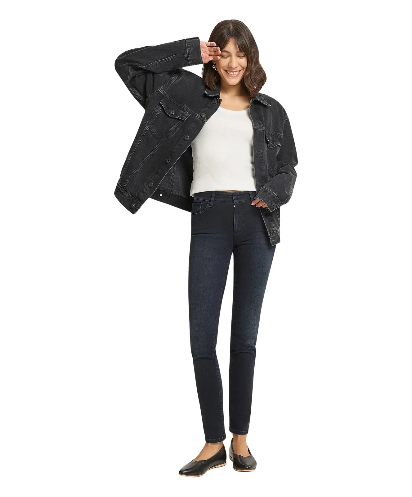 Damen Jeans Anya von Cross in Blue Black