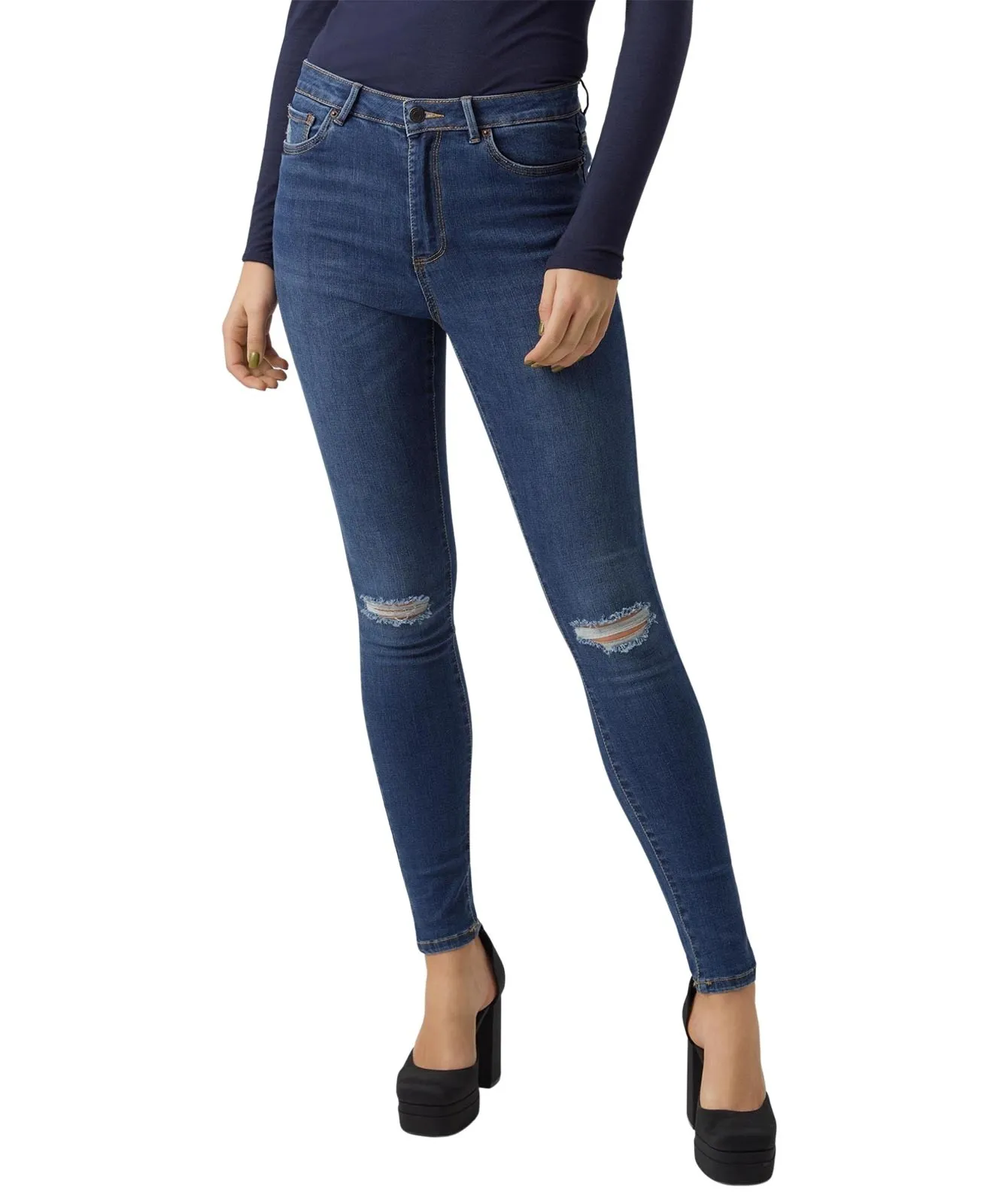 Damen Jeans Sophia von Vero Moda in Dark Blue Denim