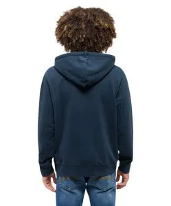 Mustang Hoodie Bronson in Dunkelblau mit Label-Print