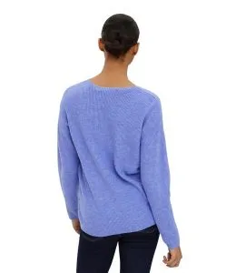 Vero Moda Strickpullover Crewlefile mit V-Neck in Blauviolett
