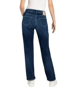 Mac Straight Fit Jeans in Blau mit Saumumschlag