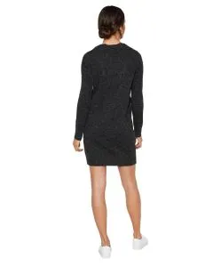 Vero Moda Damen Strickkleid Doffy mit Langarm in Schwarz