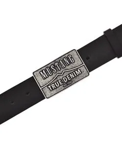 Mustang Koppelgürtel in Schwarz mit Vintage-Charakter