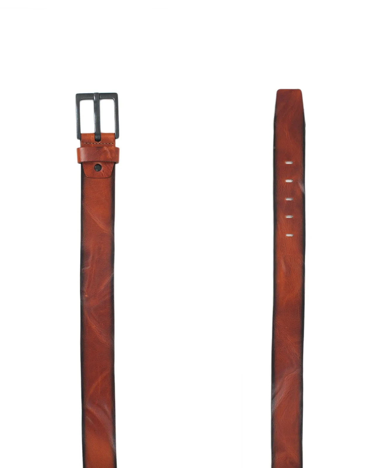 Herren Gürtel 4,5cm Walklederg.geprägt von Bernd Götz in Cognac