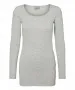 Damen Shirt Maxi My Soft Long U-Neck von Vero Moda in Light Grey Melange