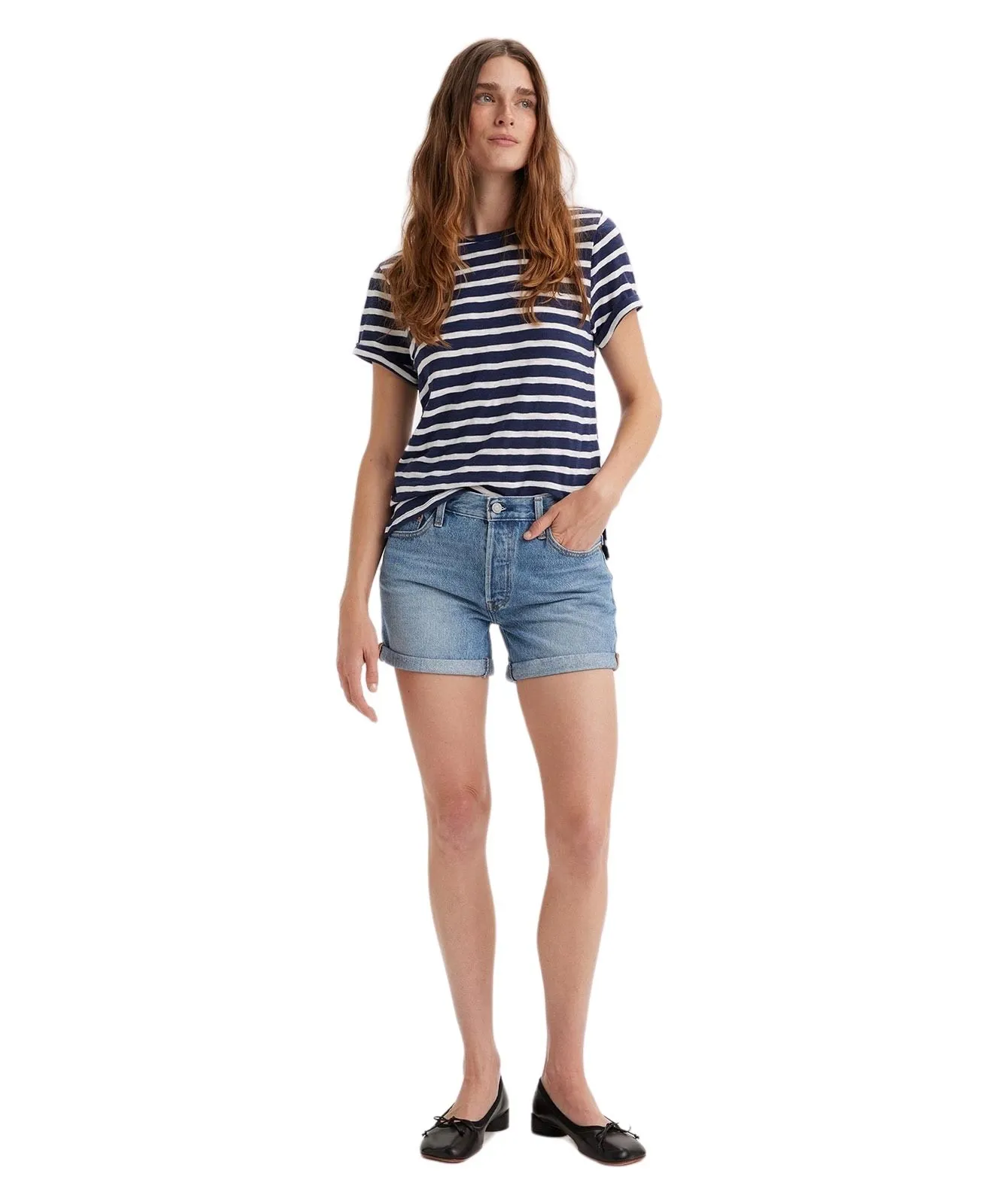 Damen Jeans 501 Short Rolled von Levis in Must Be Mine Short