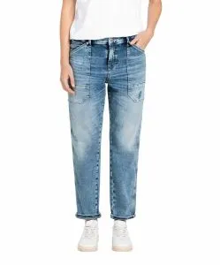 MAC Baggy Jeans Iowa in Blau mit Destroyed-Effekten
