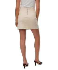 Vero Moda Minirock aus Cord mit Schlitz in Cremeweiß