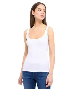 Mustang T-Shirt ohne Ärmel Lynn in Weiß