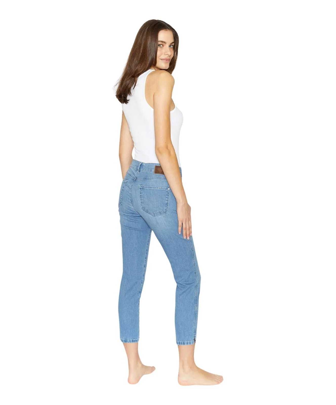 Damen Jeans Cici Crop von Angels in Light Blue Used