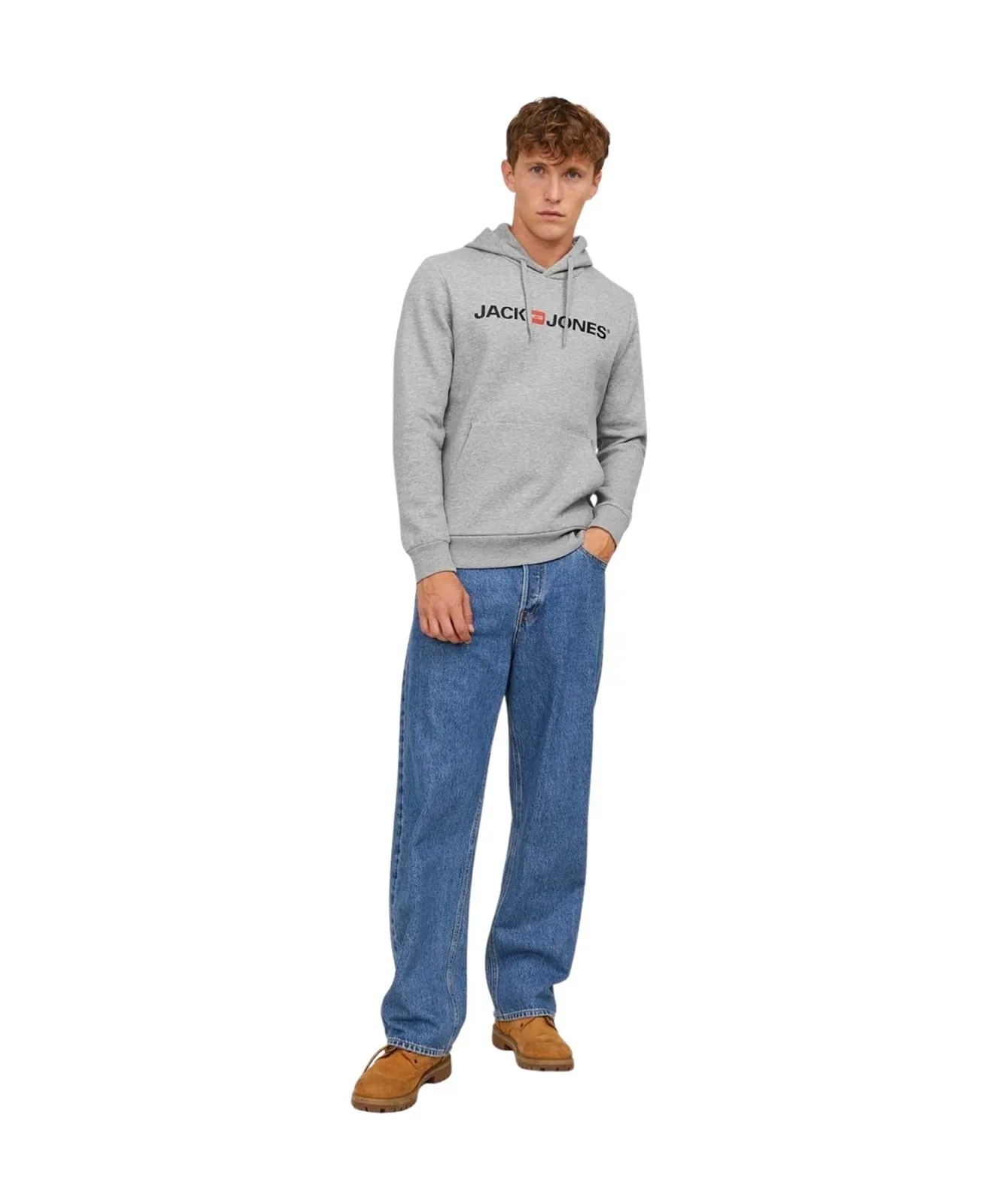 Herren Pullover Corp Old Logo Swaet von Jack & Jones in Light Grey Melange