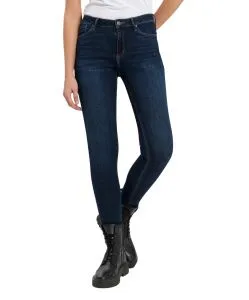 Cross Skinny Jeans Alan in Deep Blue mit hohem Bund