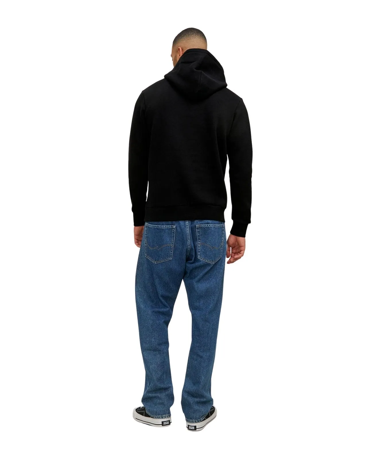 Herren Pullover Corp Logo Sweat Hood von Jack & Jones in Black Reg