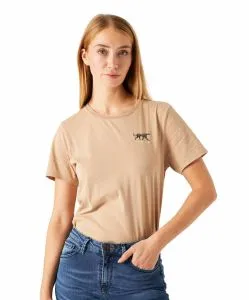 Garcia T-Shirt in beige mit kleinem Brustprint