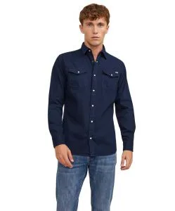 Jack & Jones Jeanshemd Heridan Shirt in Dunkelblau
