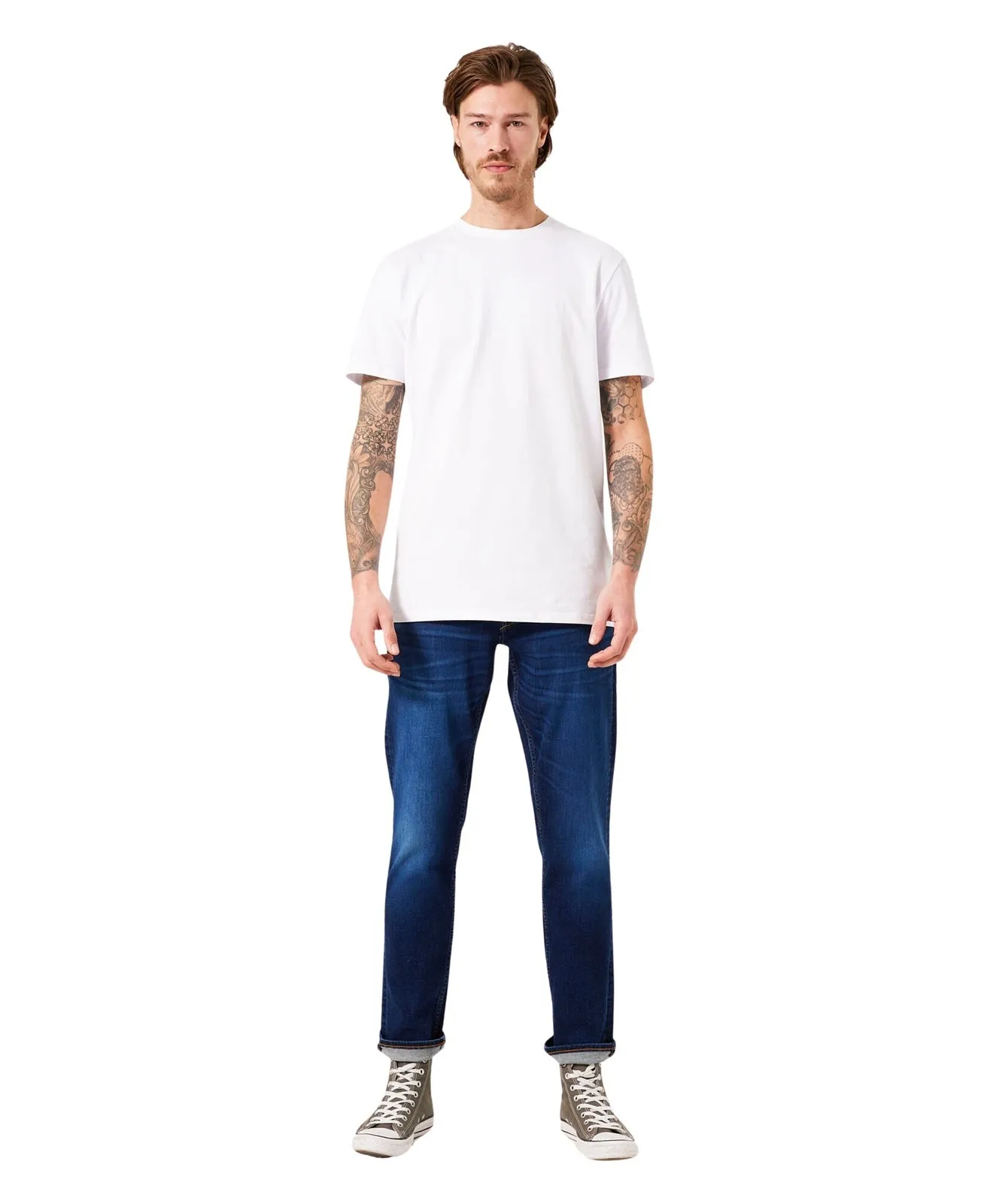 Herren Jeans Russo 611 von Garcia in Medium Blue Used