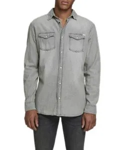 Jack & Jones Jeanshemd Heridan in grauer Used-Waschung