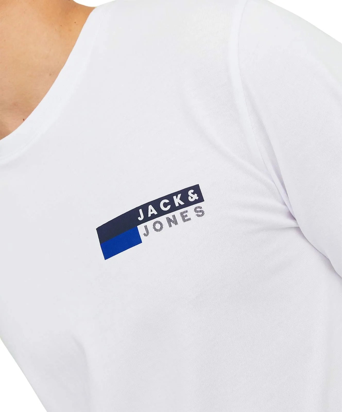 Herren Shirt Corp Logo Tee von Jack & Jones in White P4 Small Print