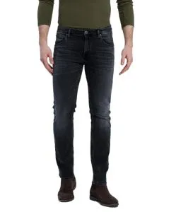 Cross Jeans Damien mit Slim Fit in Schwarzer Used-Optik