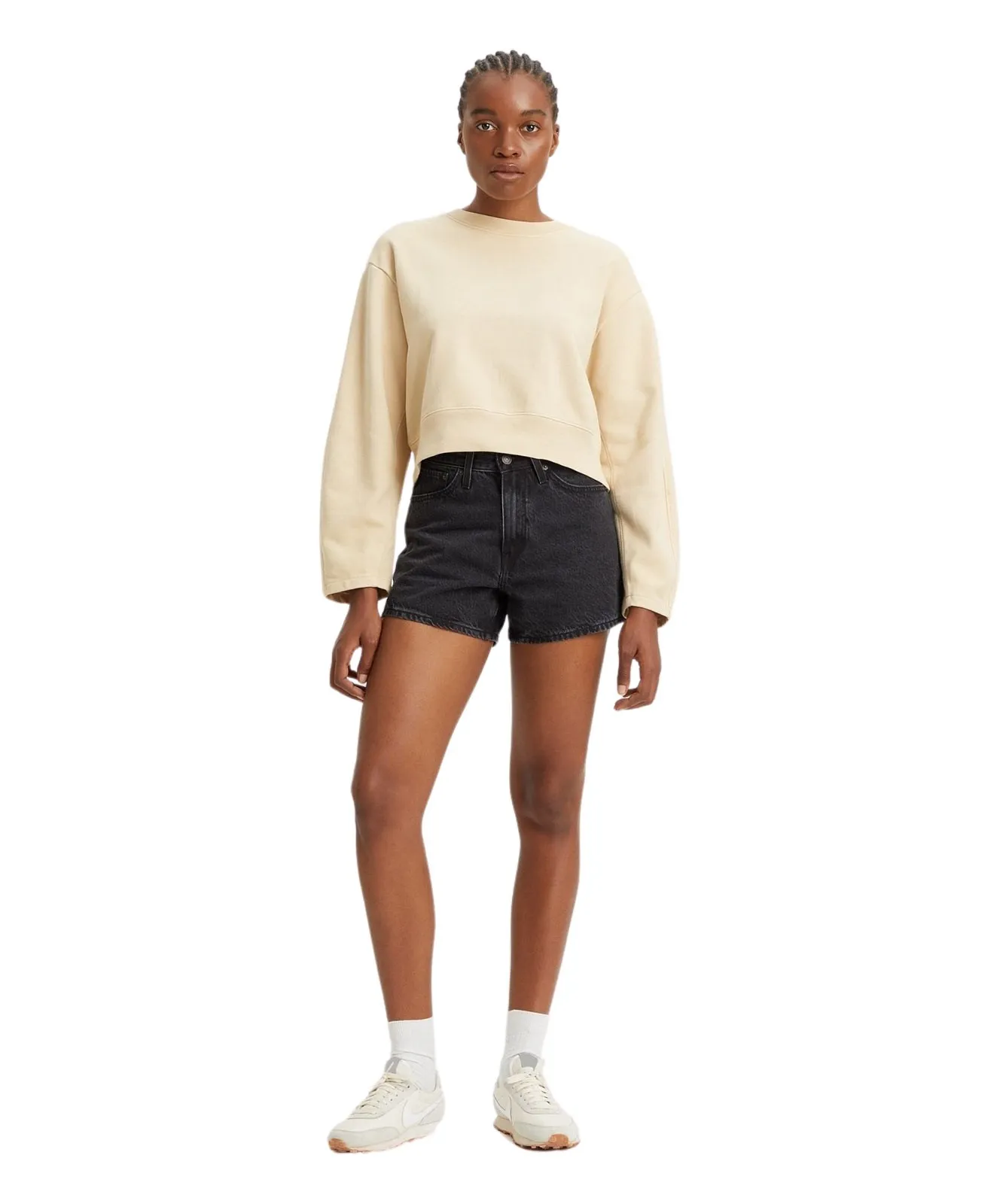 Damen Jeans 80'S Mom Shorts von Levis in Black Stonewash