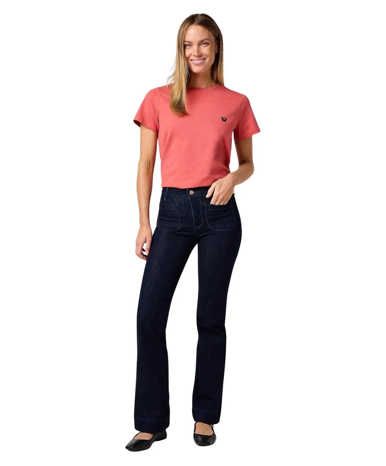 Damen Jeans Flare von Wrangler in Soft Moonlight