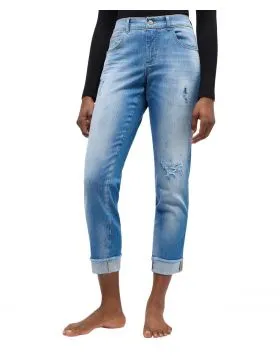 Angels Jeans Darleen Crop mit Destroyed-Effekten in Hellblau