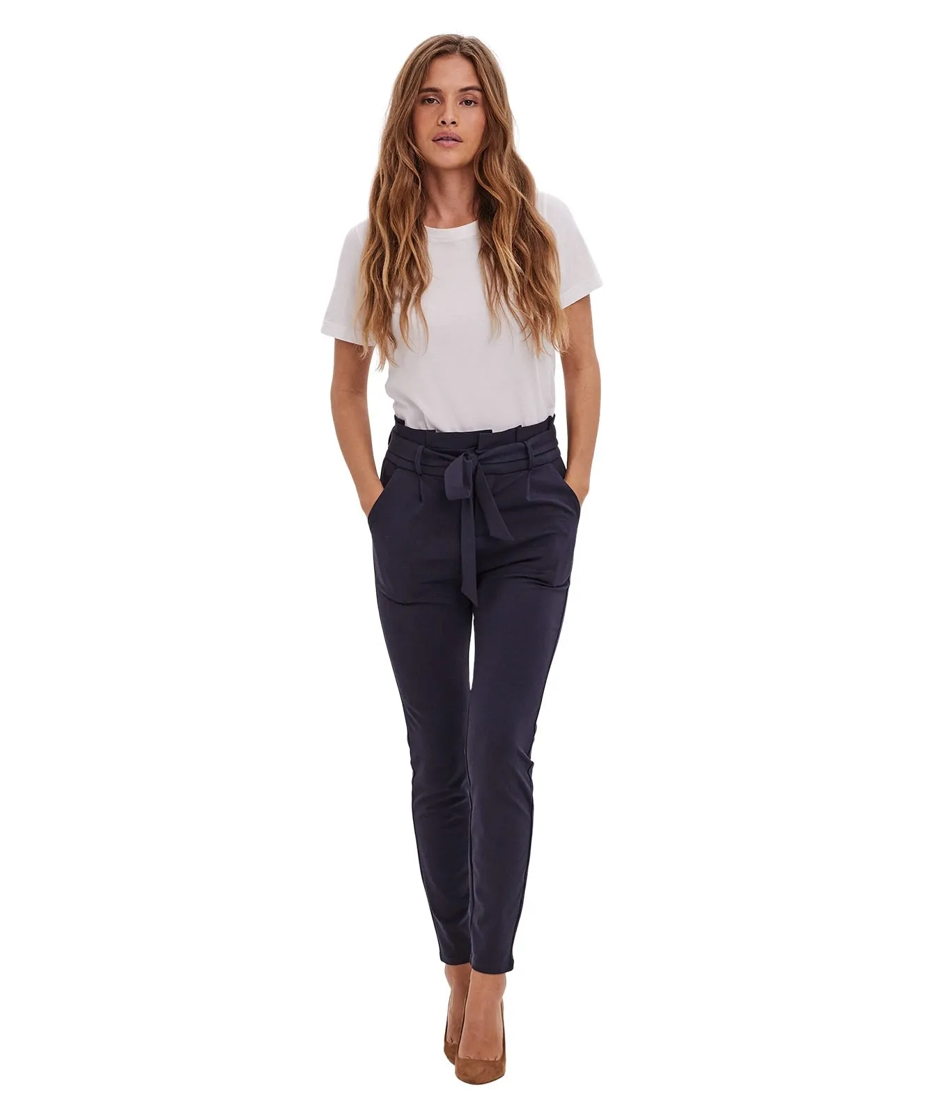 Damen Hose Eva Paperbag von Vero Moda in Night Sky