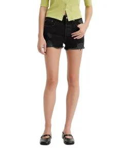 Levi's 501 Shorts Jeans mit High Rise in Schwarz