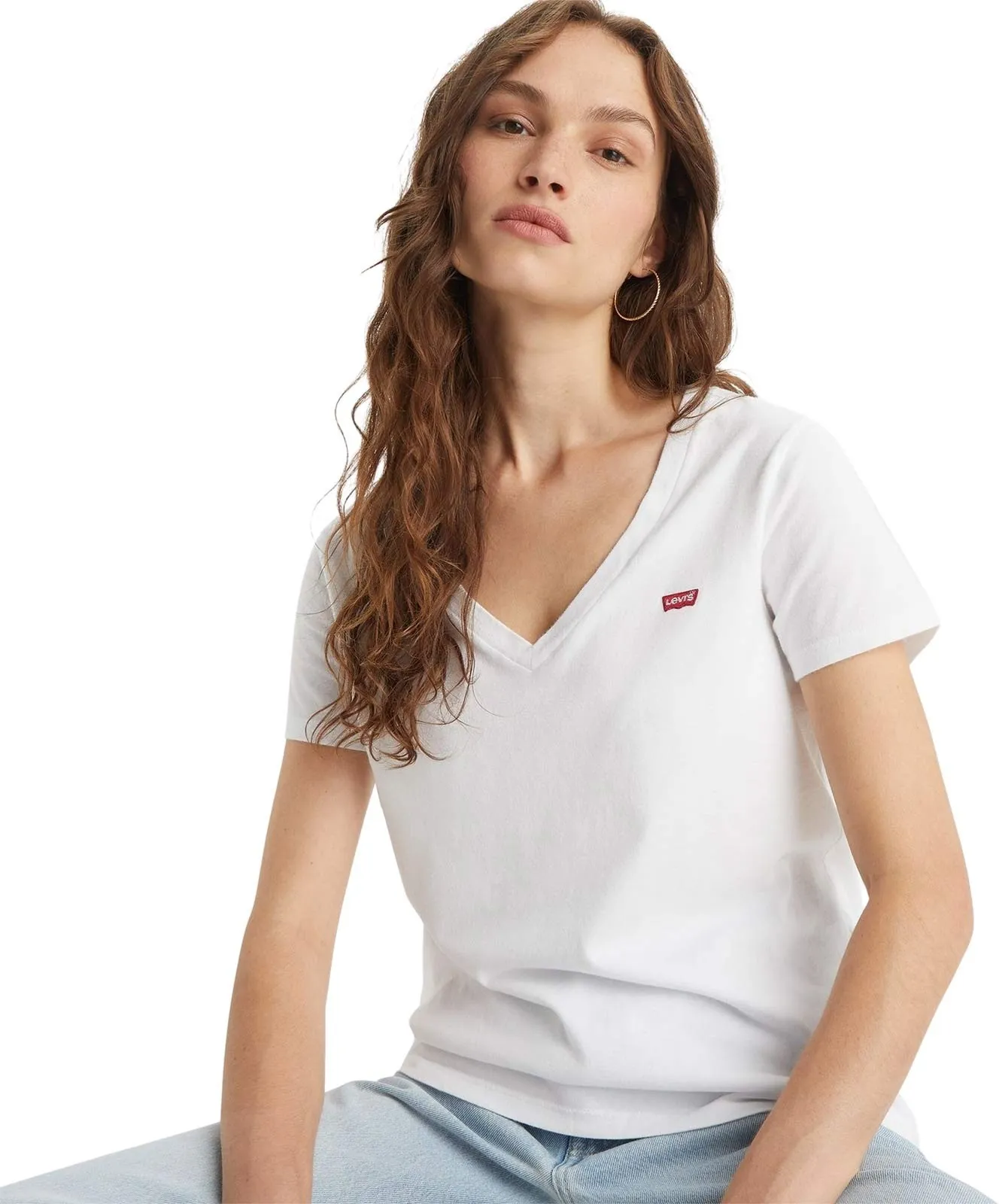 Damen Shirt Perfect V-Neck Tee  von Levis in White