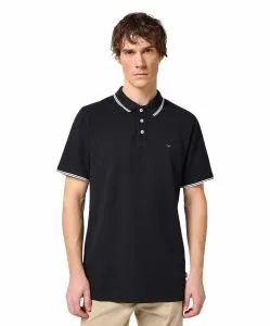 Wrangler Poloshirt in Schwarz mit Gesticktes Logo