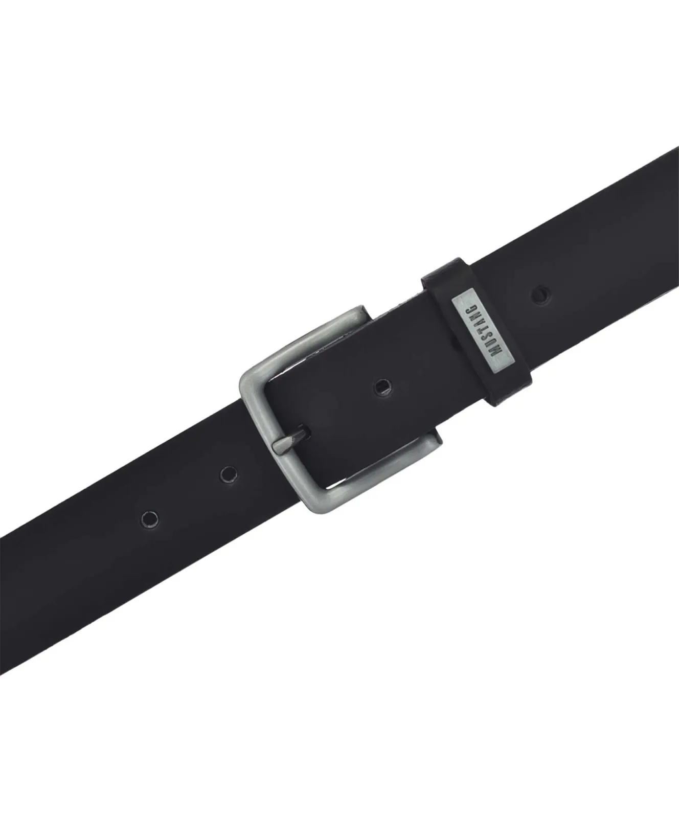 Herren Gürtel 35 mm Ledergürtel mit Schließe von Mustang in Black
