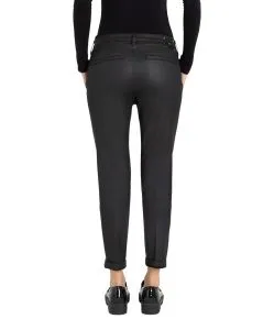 MAC Chino Turn Up Hose in authentischer Leder-Optik