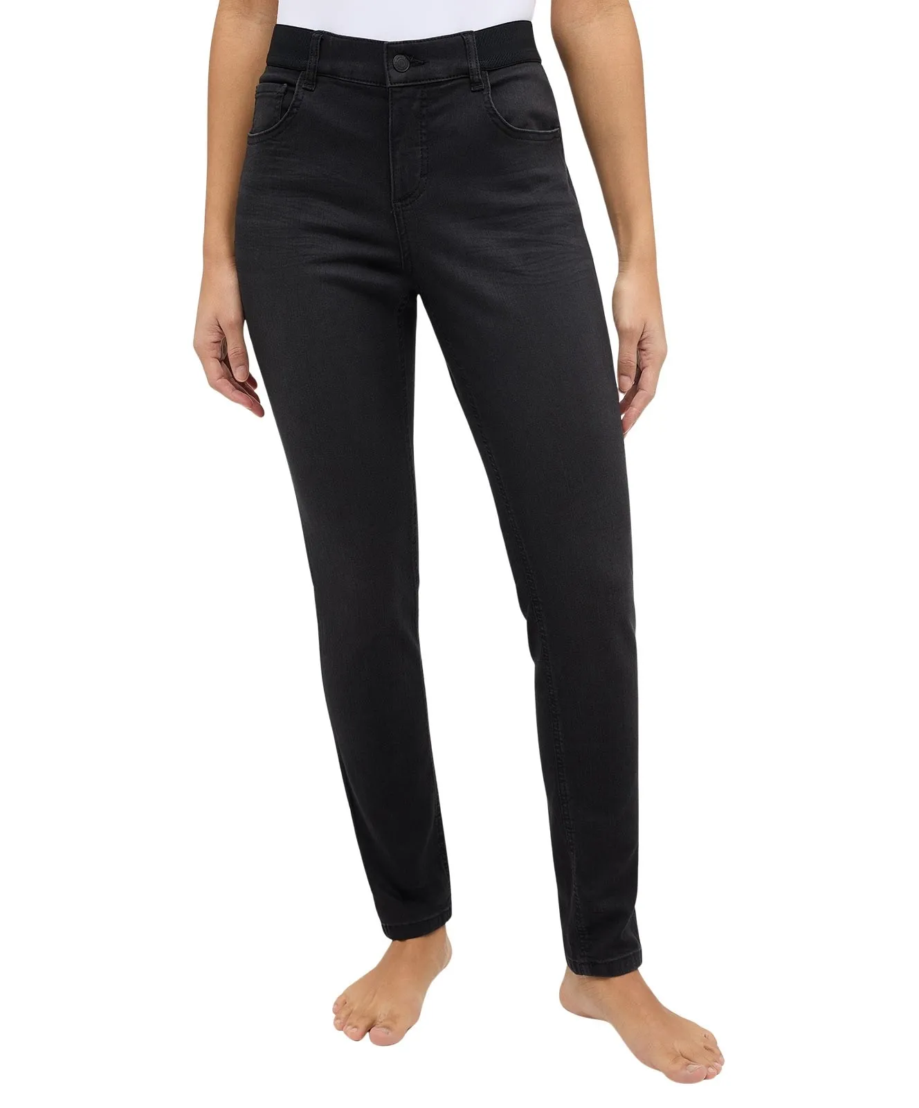 Damen Jeans One Size Fits All von Angels in Anthracite Used Buffi Crinkle
