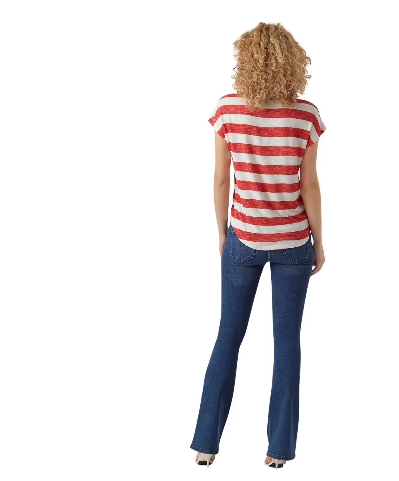 Damen Shirt Wide Stripe von Vero Moda in Goji Berry