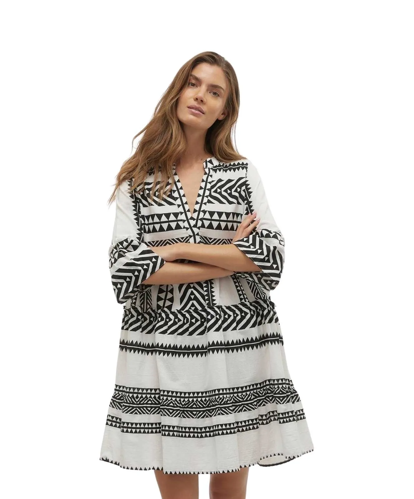 Damen Kleid Dichthe von Vero Moda in Snow White Ibiza black