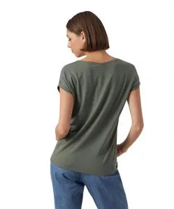 Vero Moda T-Shirt AVA mit Rundhals in grünem Laurel Wreath