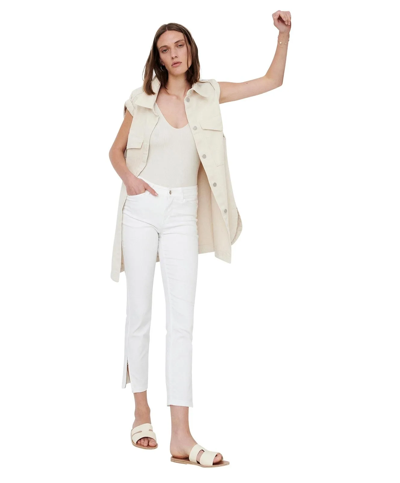Damen Jeans Dream Chic von MAC in White Denim