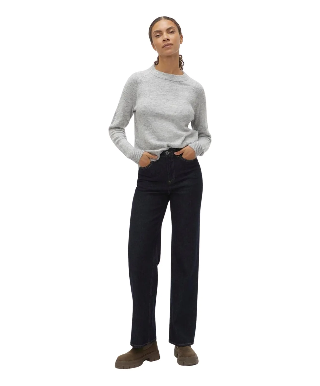 Damen Pullover Filuca von Vero Moda in Light Grey Melange