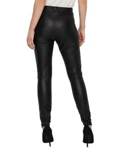 Vero Moda Lederimitathose Gana in Schwarz