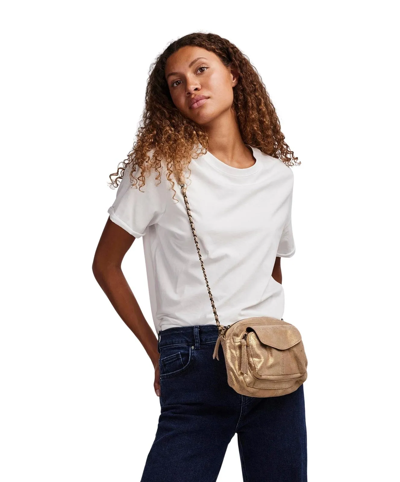 Damen Tasche Nania von Pieces in Gold Colour
