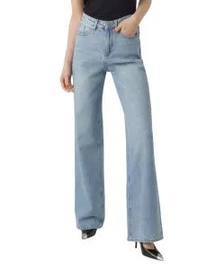 Vero Moda Tessa Jeans mit hoher Taille in Hellblau