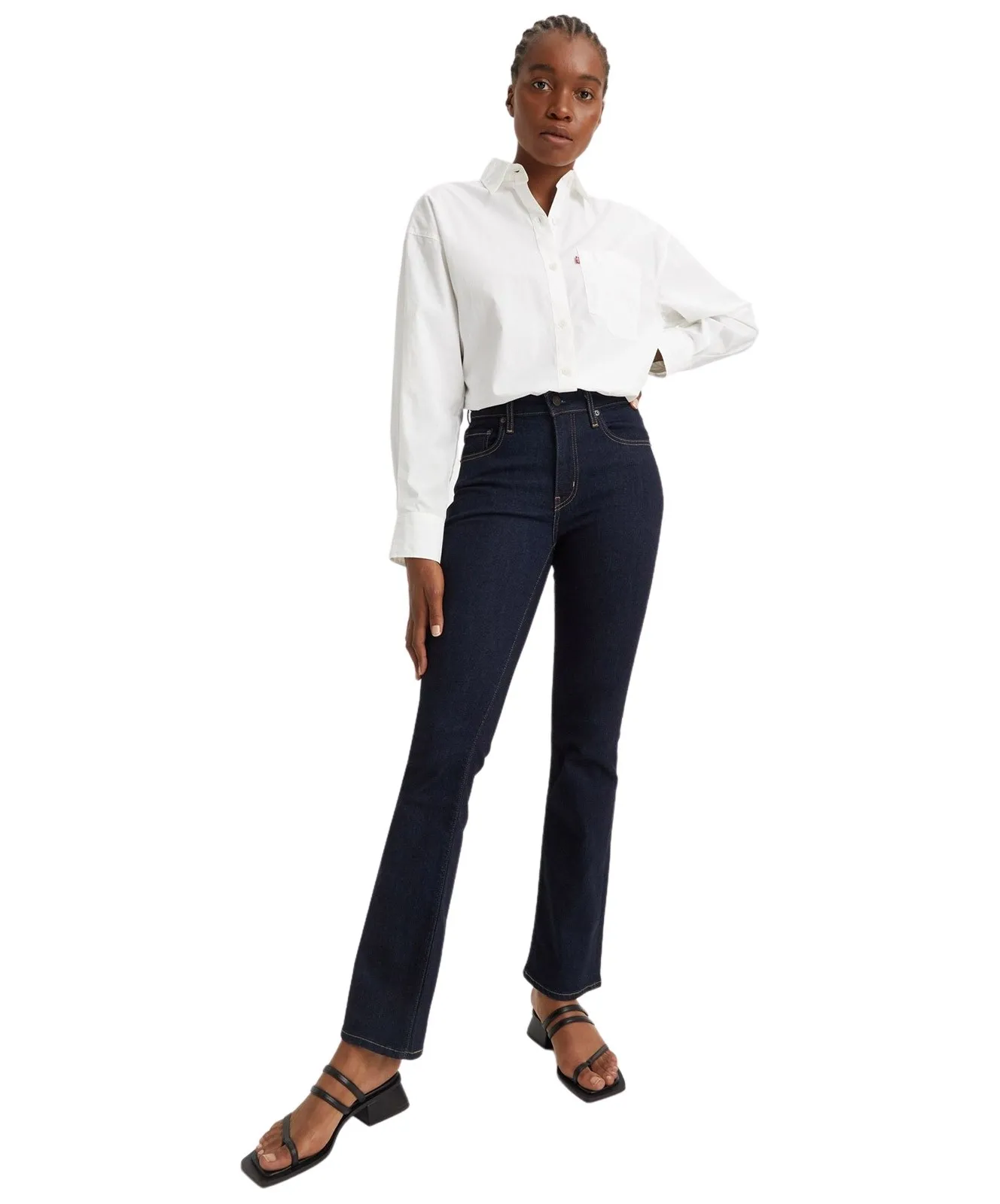 Damen Jeans 725 High Rise Bootcut von Levis in Blue Wave Rinse